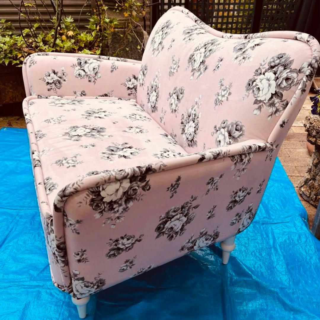 マオフランフラン花柄ソファ　2人掛