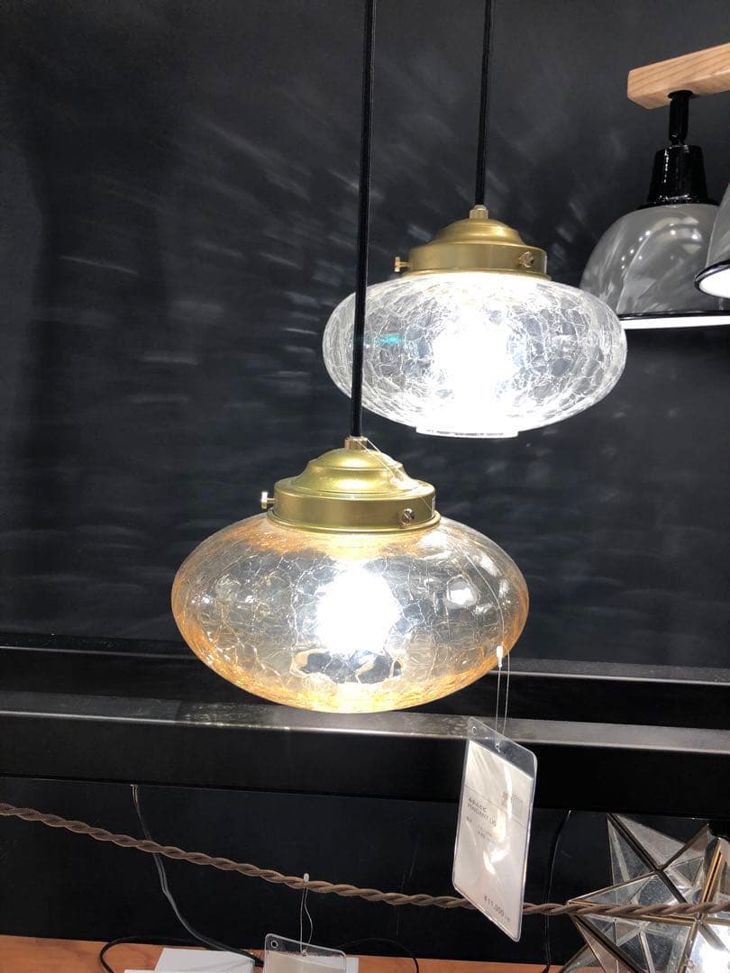 美品】unico ウニコ みかんヒビ ガラス製 ペンダントライト - メルカリ