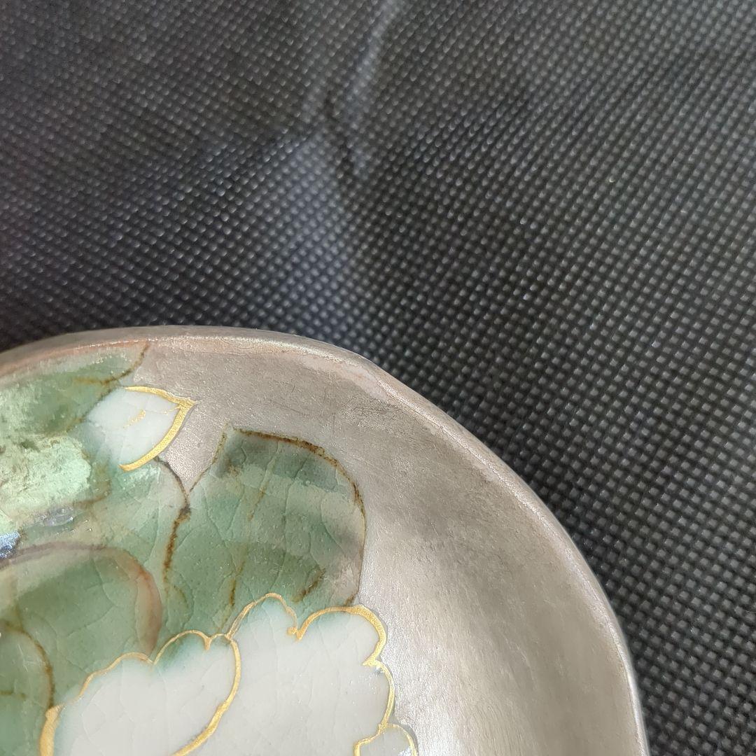 陶あん 清水焼 京焼 色絵付け 銀彩小皿 5枚セット