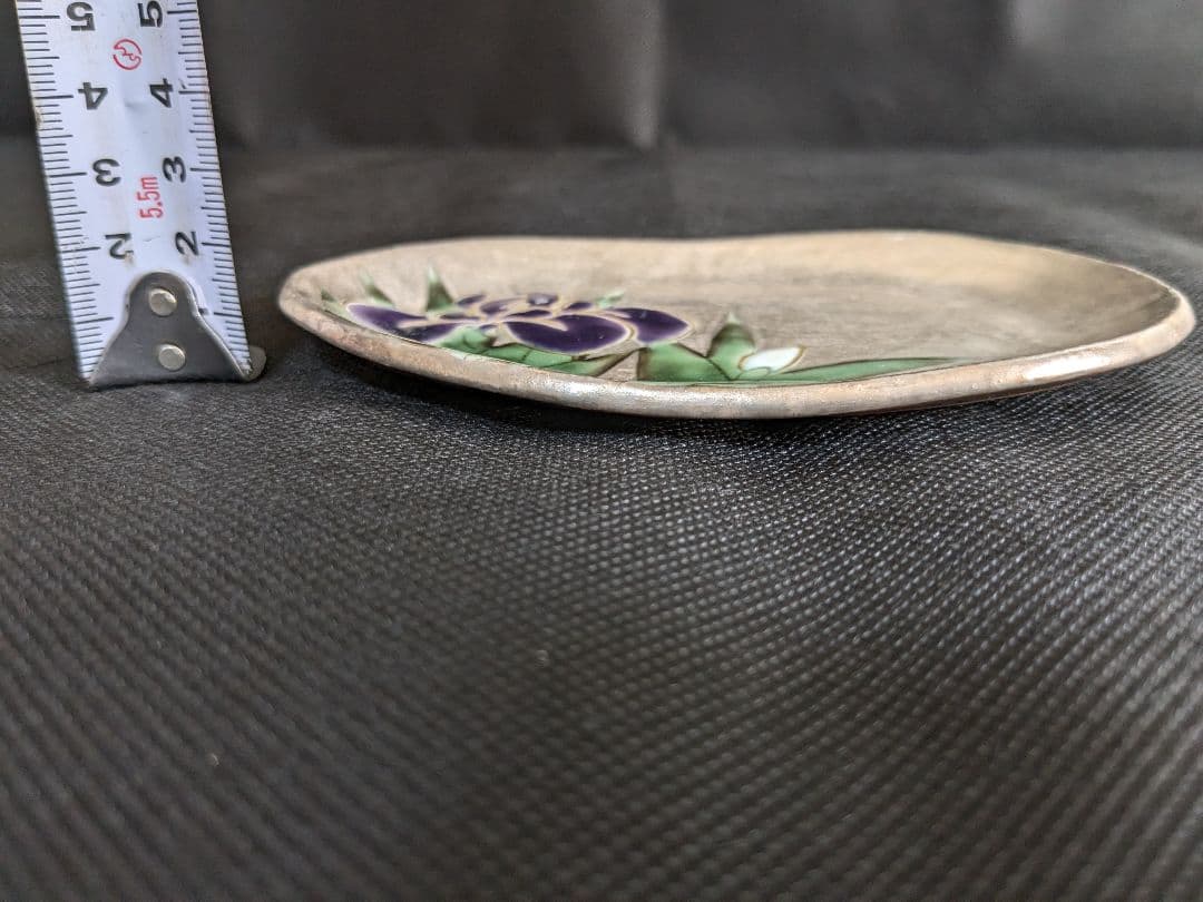 陶あん 清水焼 京焼 色絵付け 銀彩小皿 5枚セット