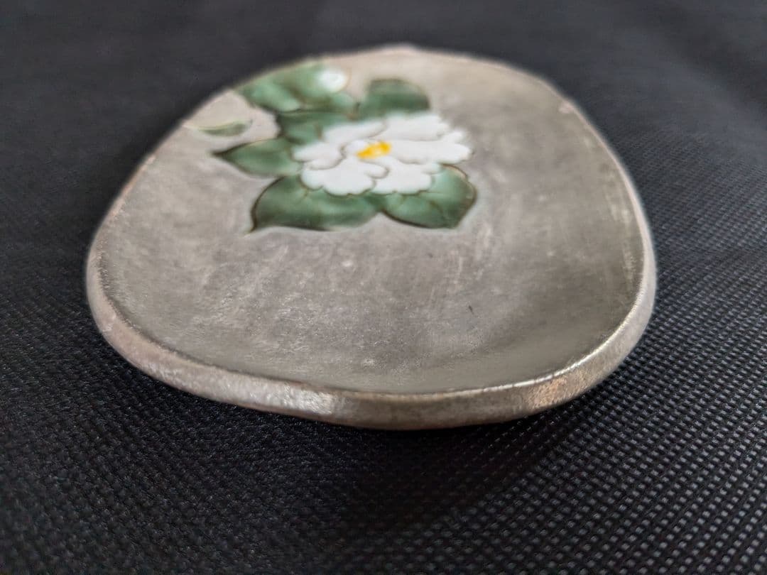 陶あん 清水焼 京焼 色絵付け 銀彩小皿 5枚セット