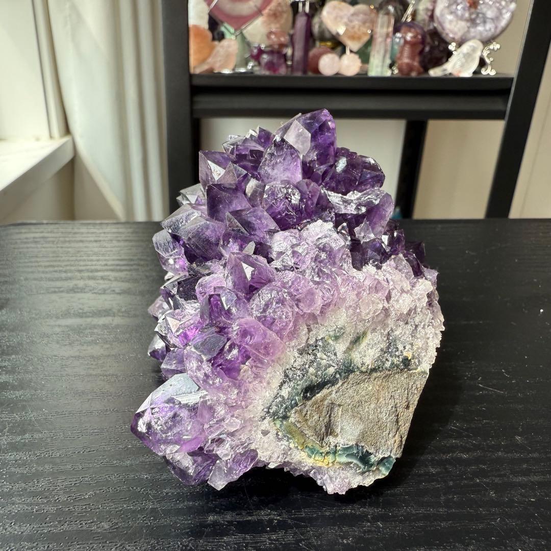 天然石アメジストの原石　置物NO.090713