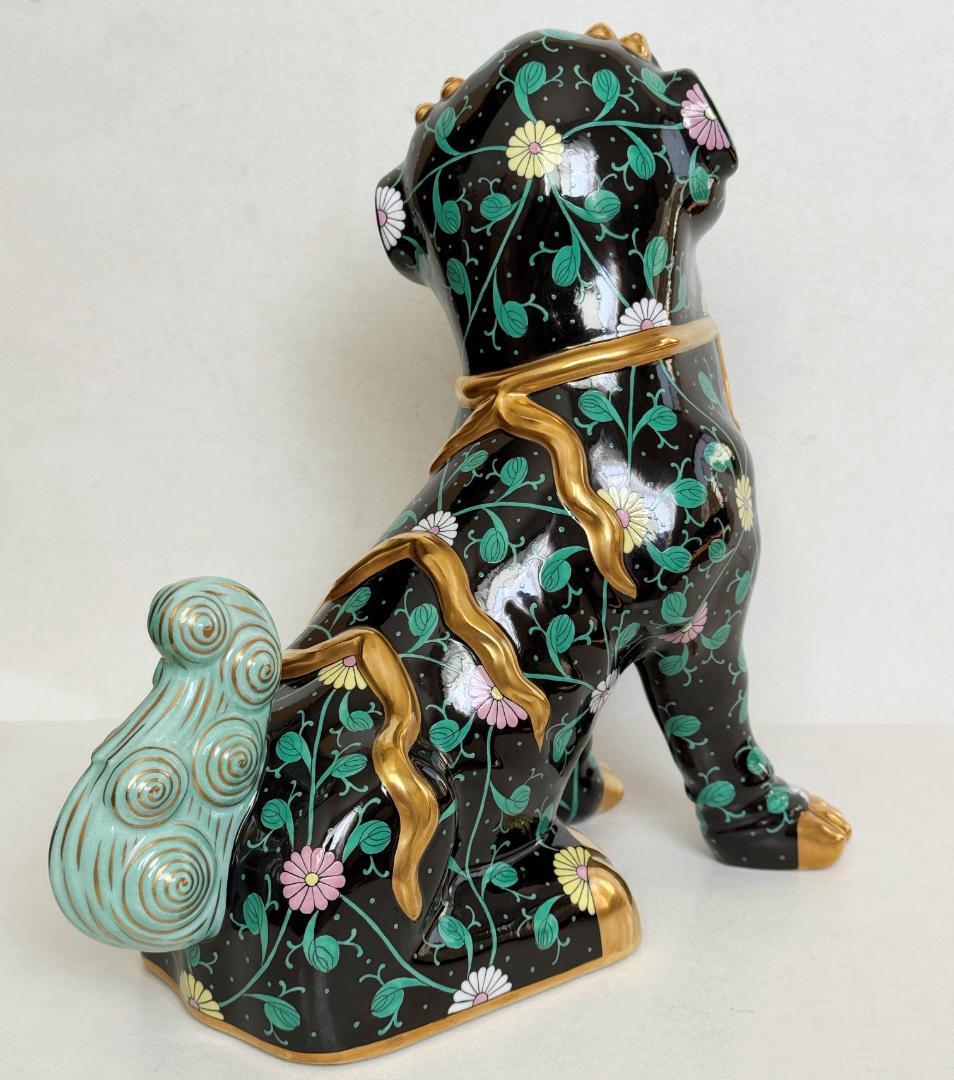 のり様用 ヘレンド 大型25cm 狛犬（L) シノワズリ マスターぺインター作品