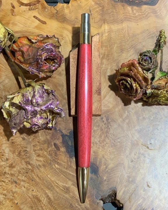 ノック式ピンクアイボリーボールペン