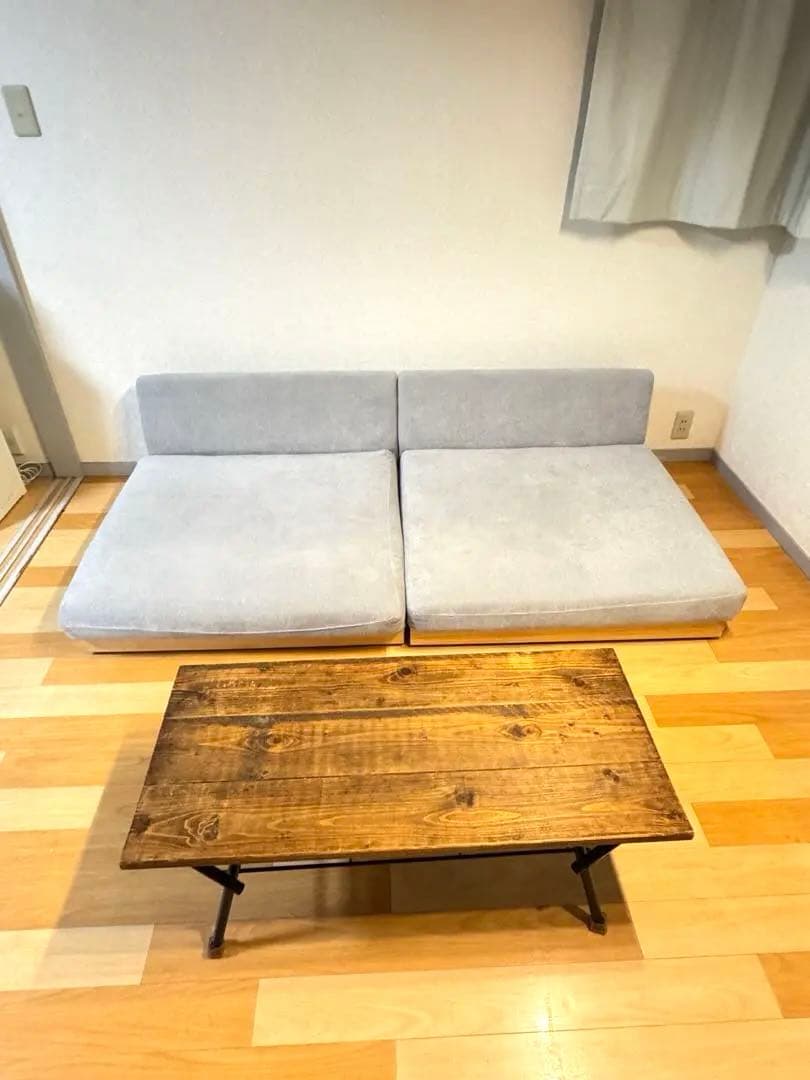 送料込み タンスのゲン ソファー 2人掛け 3人掛け ロータイプ ライトグレー