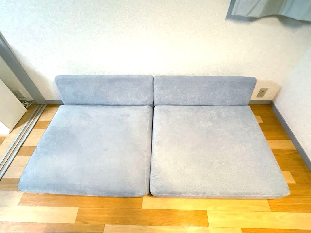 送料込み タンスのゲン ソファー 2人掛け 3人掛け ロータイプ ライトグレー