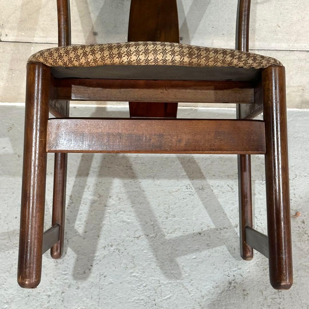 ✿70s✿ 昭和レトロ カリモク ヴィンテージチェア ファブリック 千鳥格