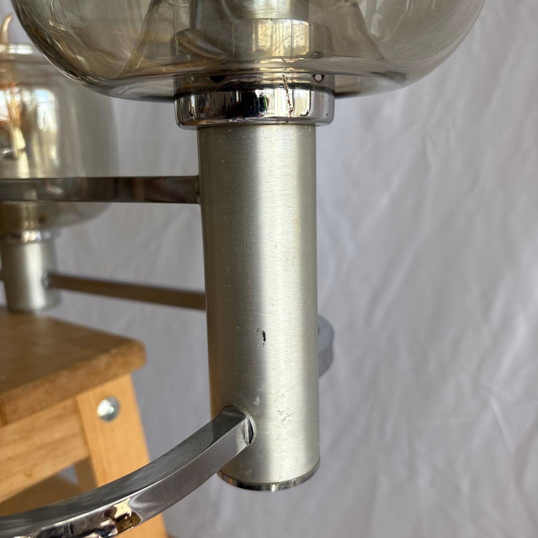 70s スモークガラス シャンデリア フランス製