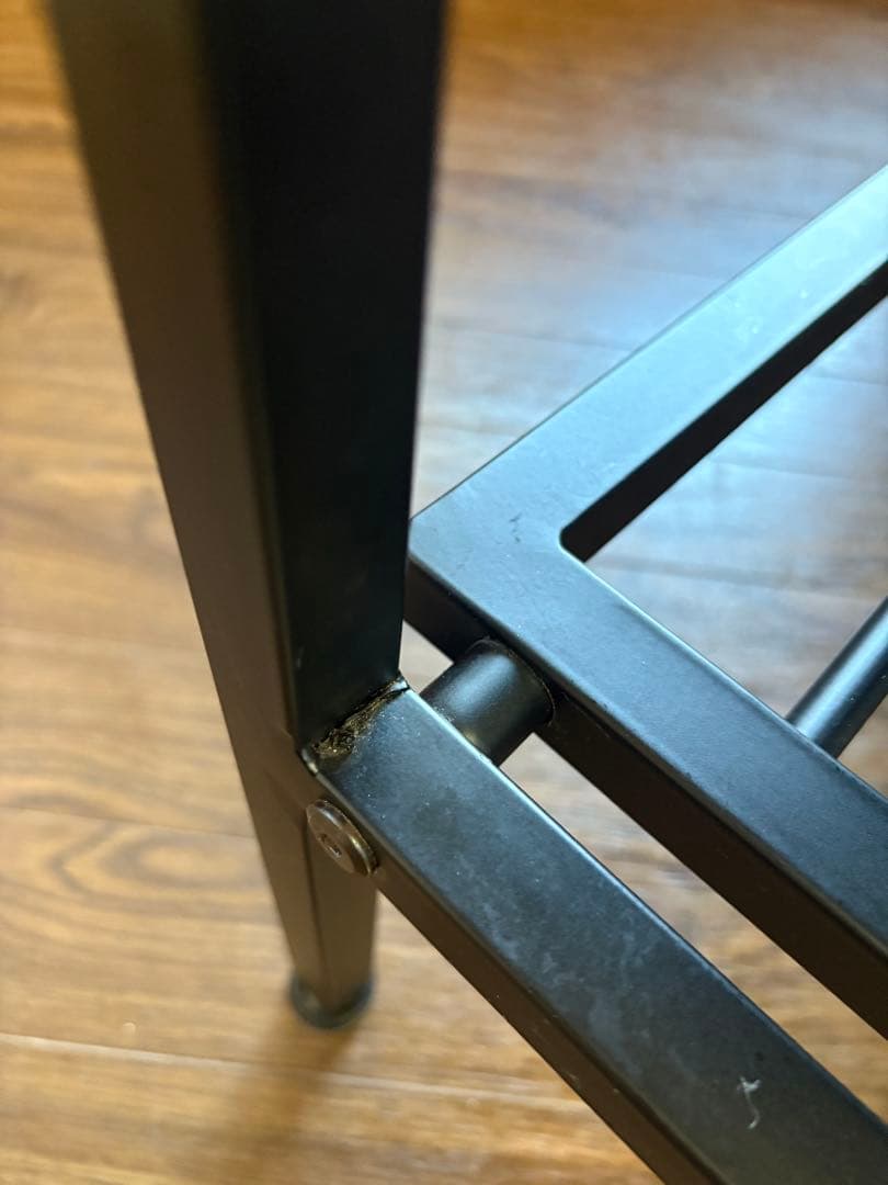 【used】天然木 オイル塗装 ローテーブル 棚付き インダストリアル