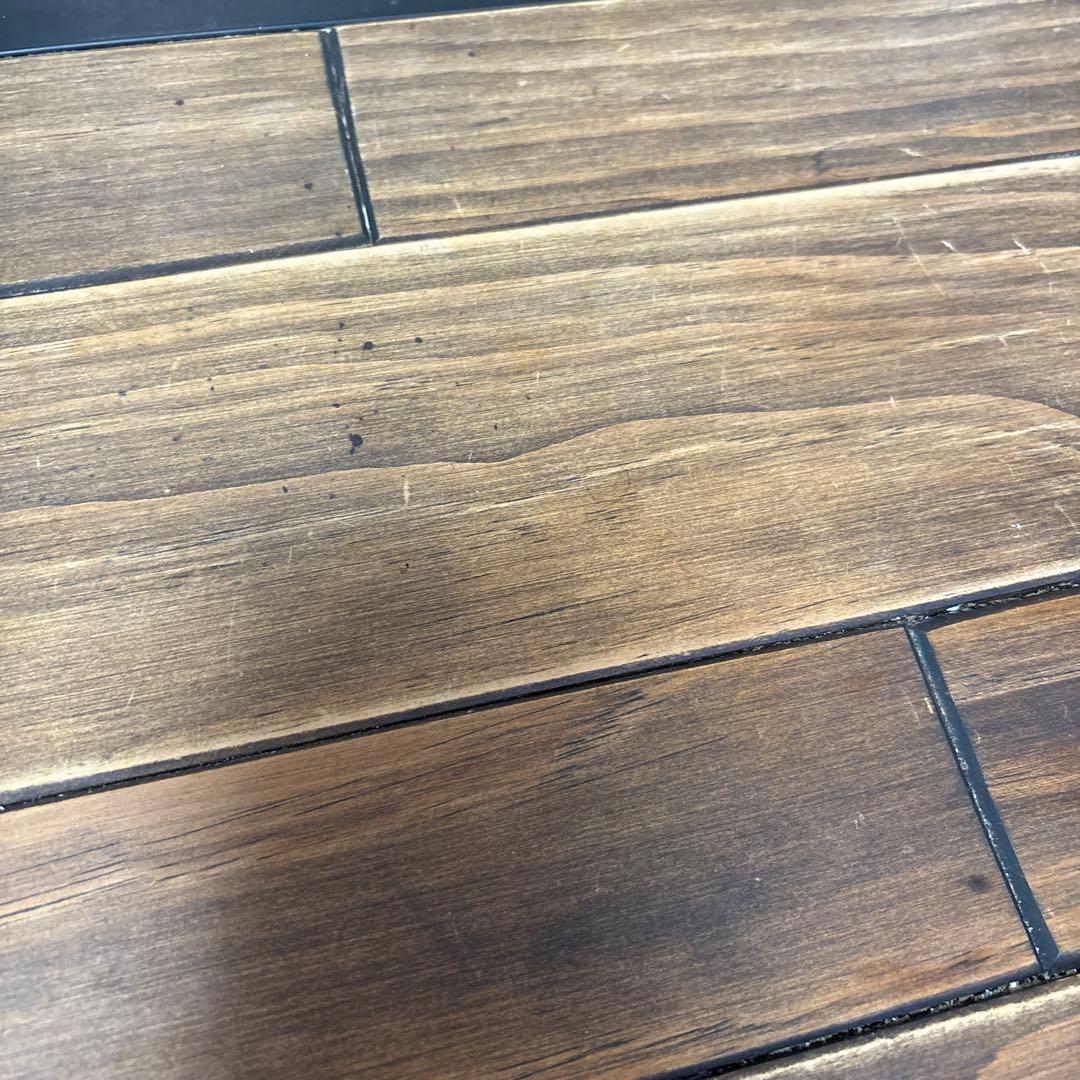 【used】天然木 オイル塗装 ローテーブル 棚付き インダストリアル