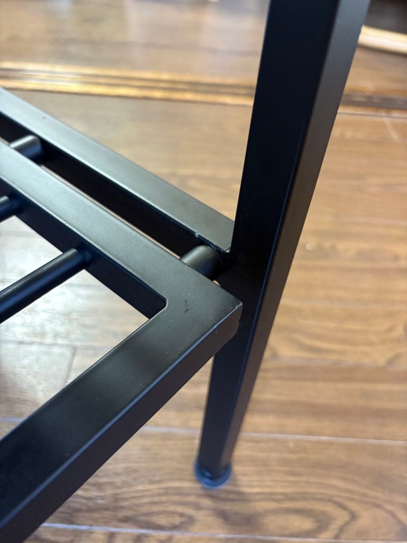 【used】天然木 オイル塗装 ローテーブル 棚付き インダストリアル