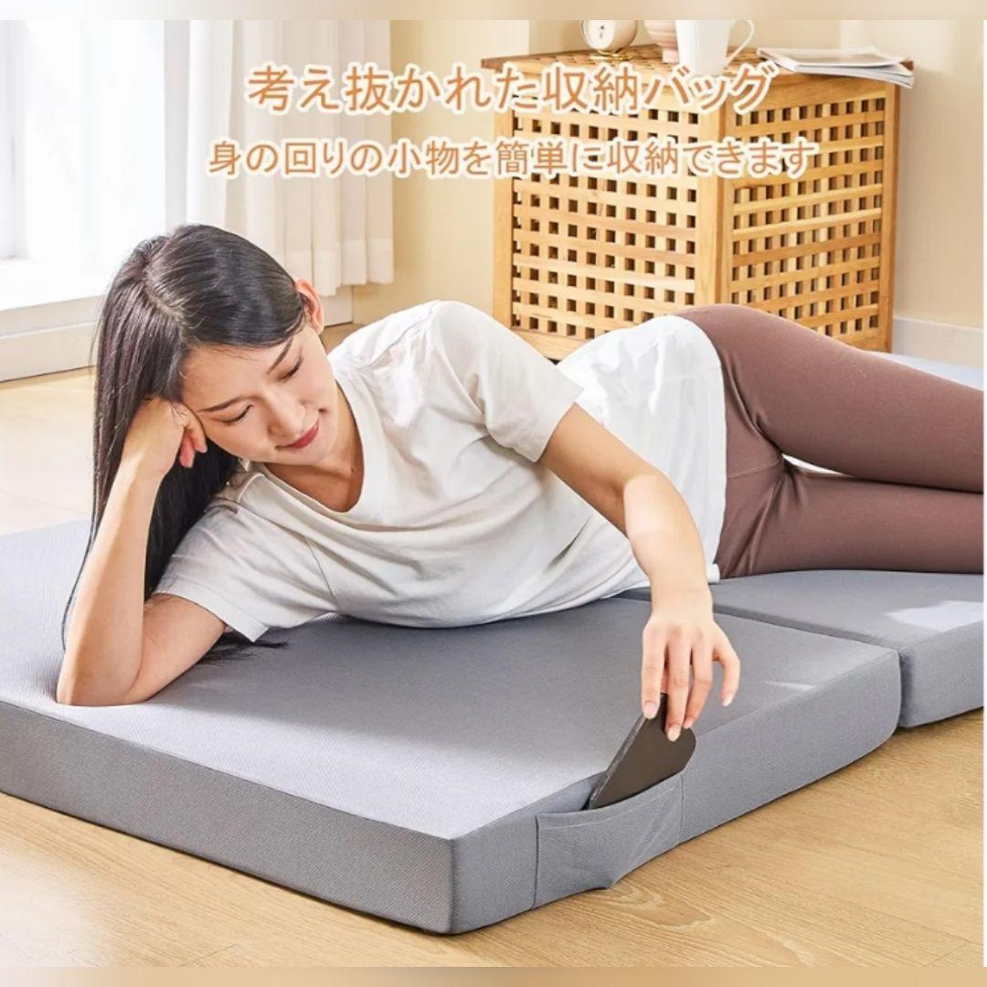 マットレス ダブル 3つ折り 高反発 折り畳みマットレス 極厚 190N 硬め