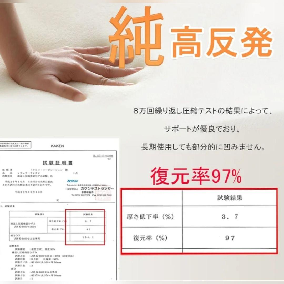 マットレス ダブル 3つ折り 高反発 折り畳みマットレス 極厚 190N 硬め