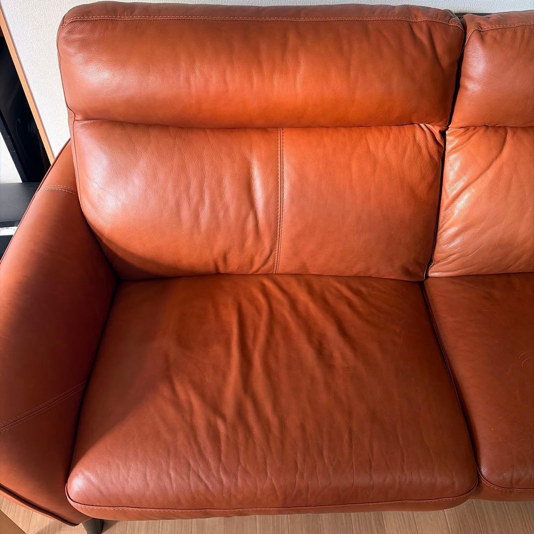 3人掛けソファ 本革(一部合成皮革)タイプ (アネーロ SK BR)