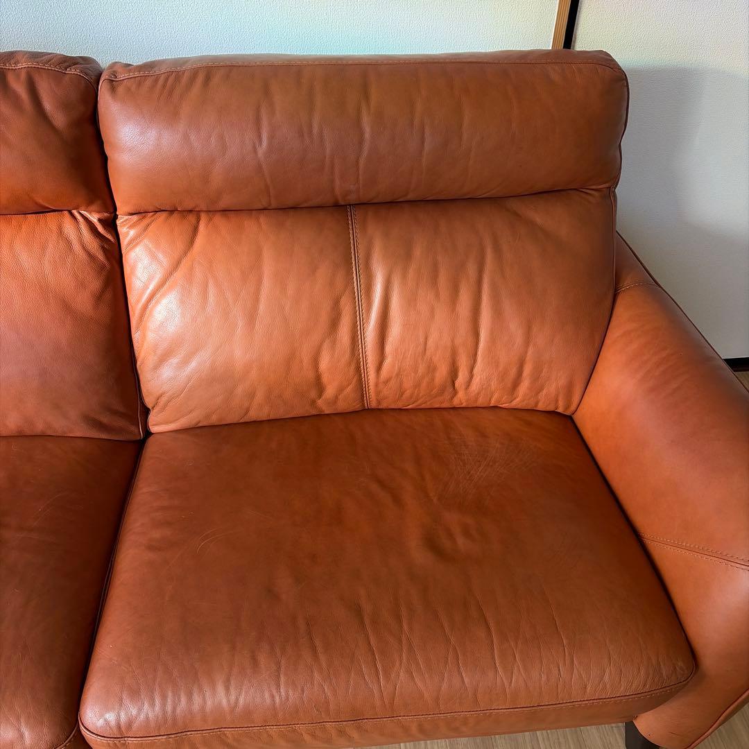 3人掛けソファ 本革(一部合成皮革)タイプ (アネーロ SK BR)