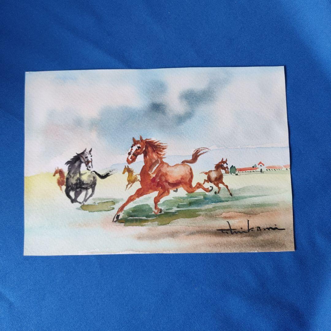 三上隆彦 馬 絵 金額縁 本物 馬の三く上 サラブレッド 競走馬 - メルカリ