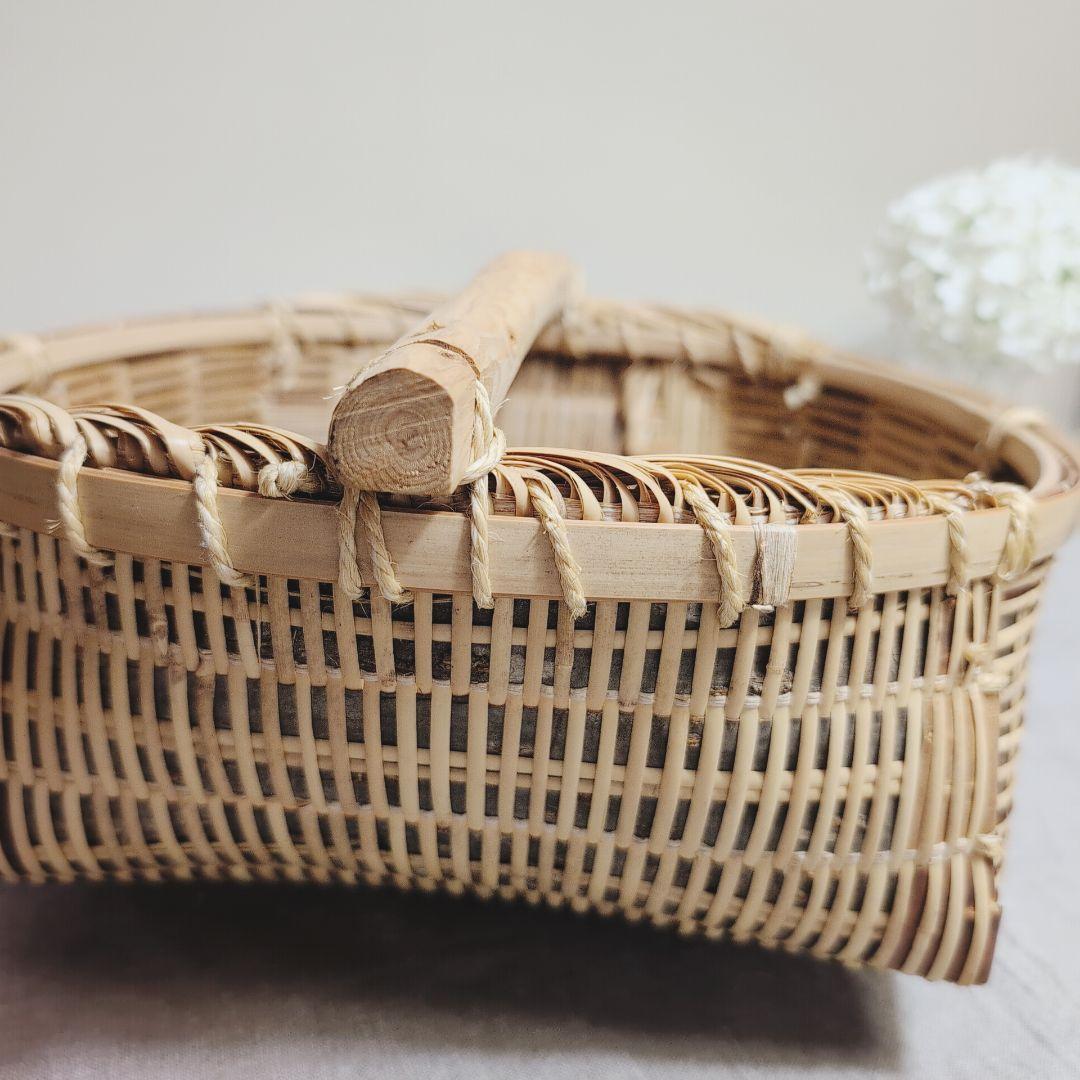 宮城県　『肥料振りかご』　篠竹　桜　かご