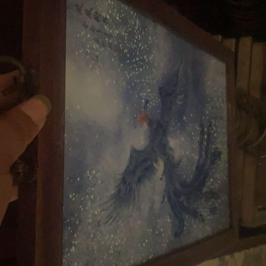 景徳鎮 青花王歩龍鳳呈祥 夜光陶板画応接間 書斎 茶室 装飾