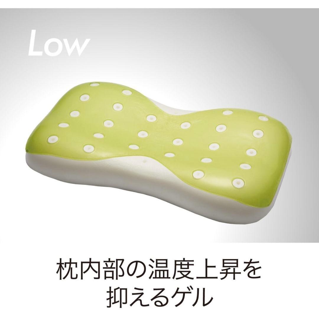 【美品】西川エアー4D ピロー（低め）別売り専用カバー付き　グレーベージュ