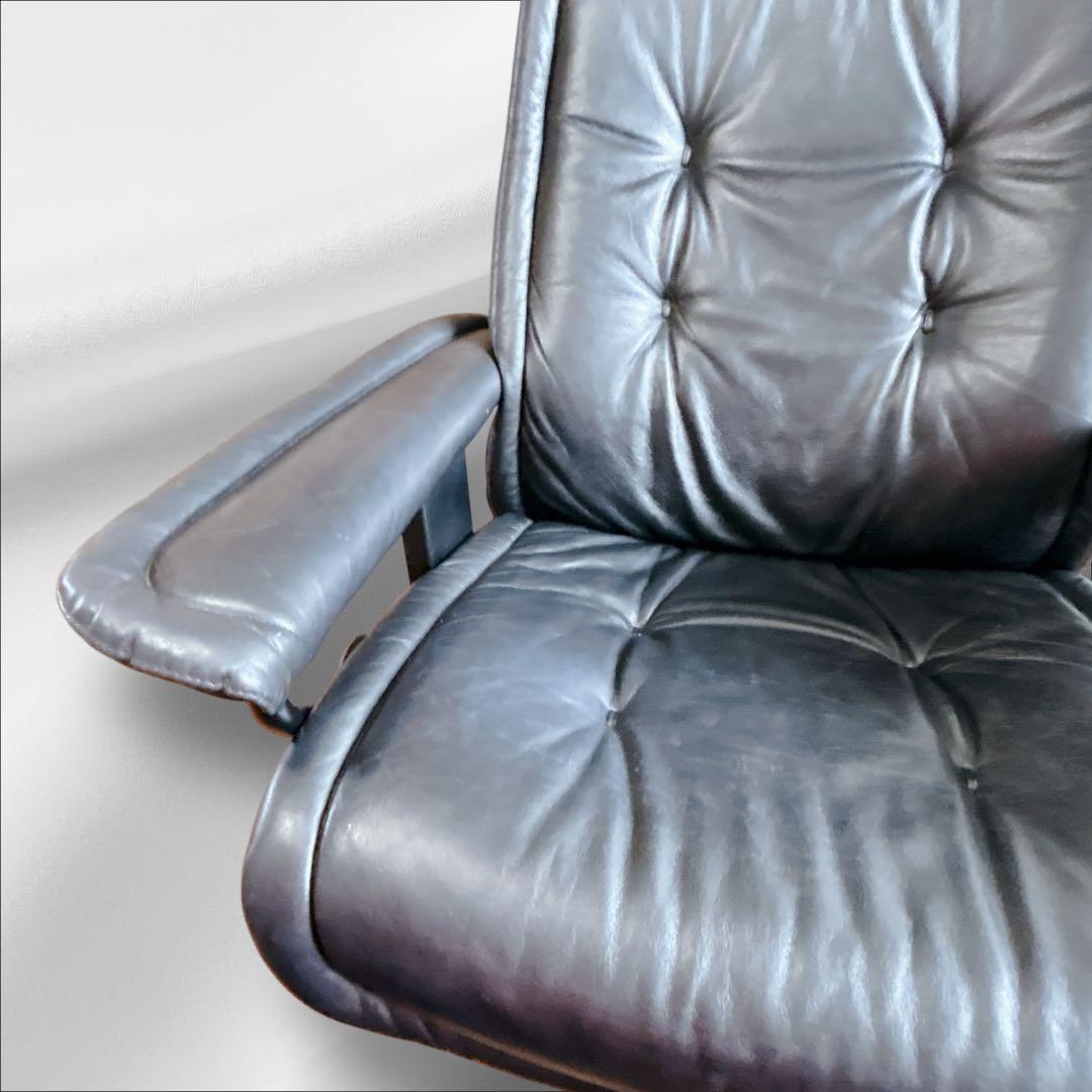 EKORNES エコーネス リクライニングチェア オットマン レザー ブラック