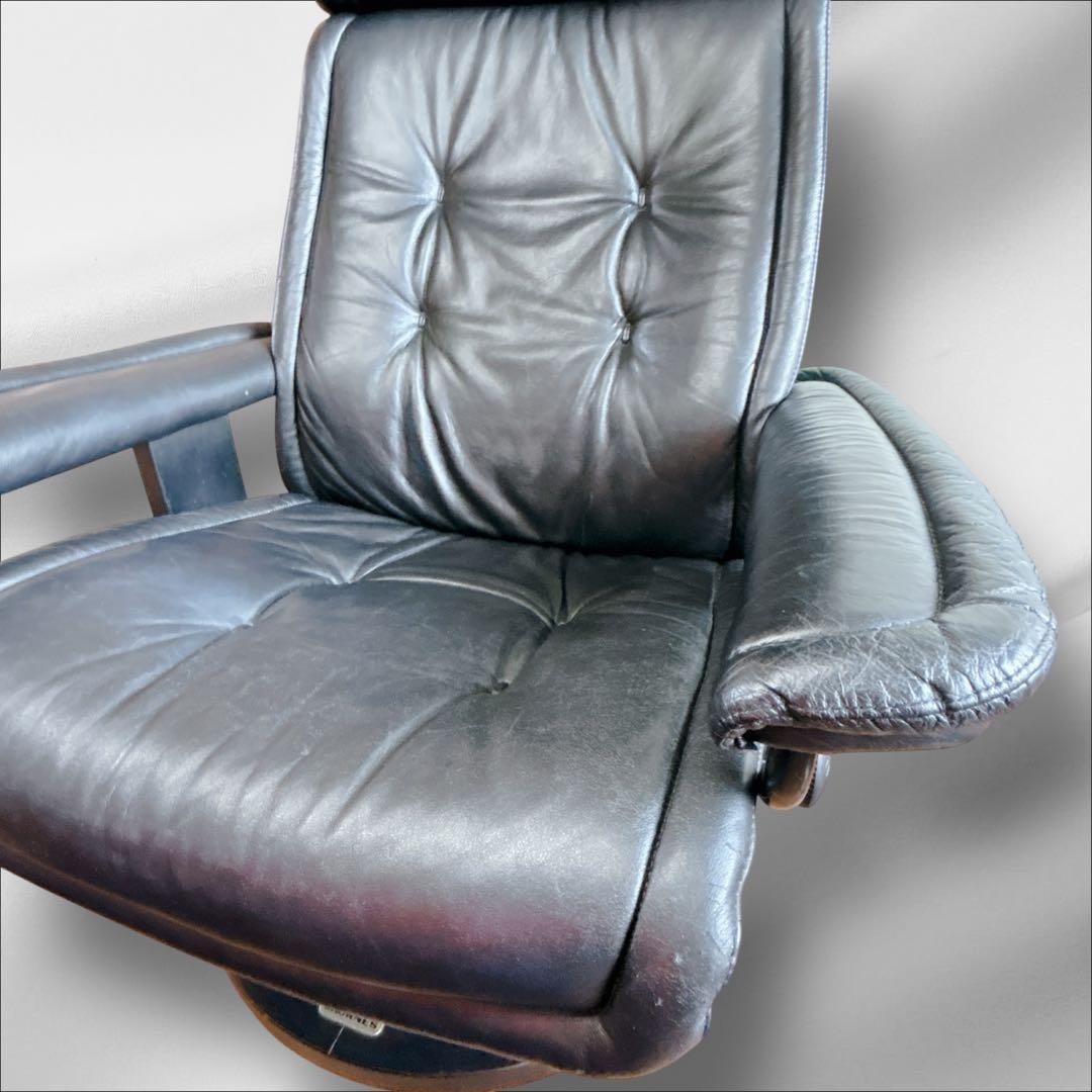 EKORNES エコーネス リクライニングチェア オットマン レザー ブラック