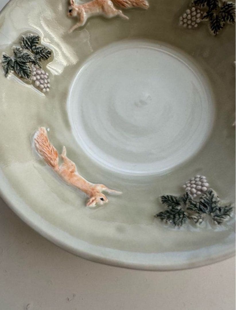 未使用品 佐々木忍さん ドラ鉢 ぶどう リス