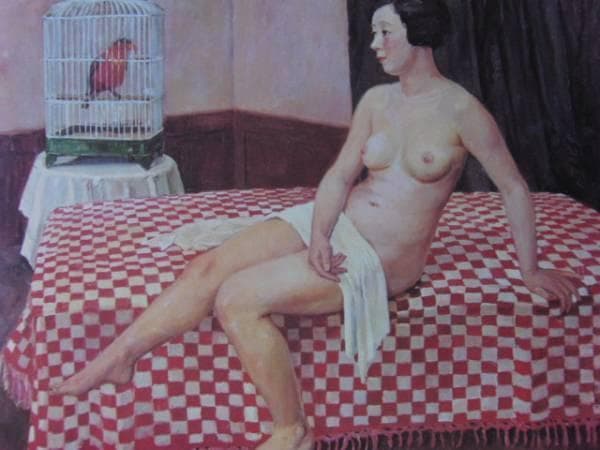 刑部人、裸体、希少・大判画集画、新品高級額・額装付、状態良好