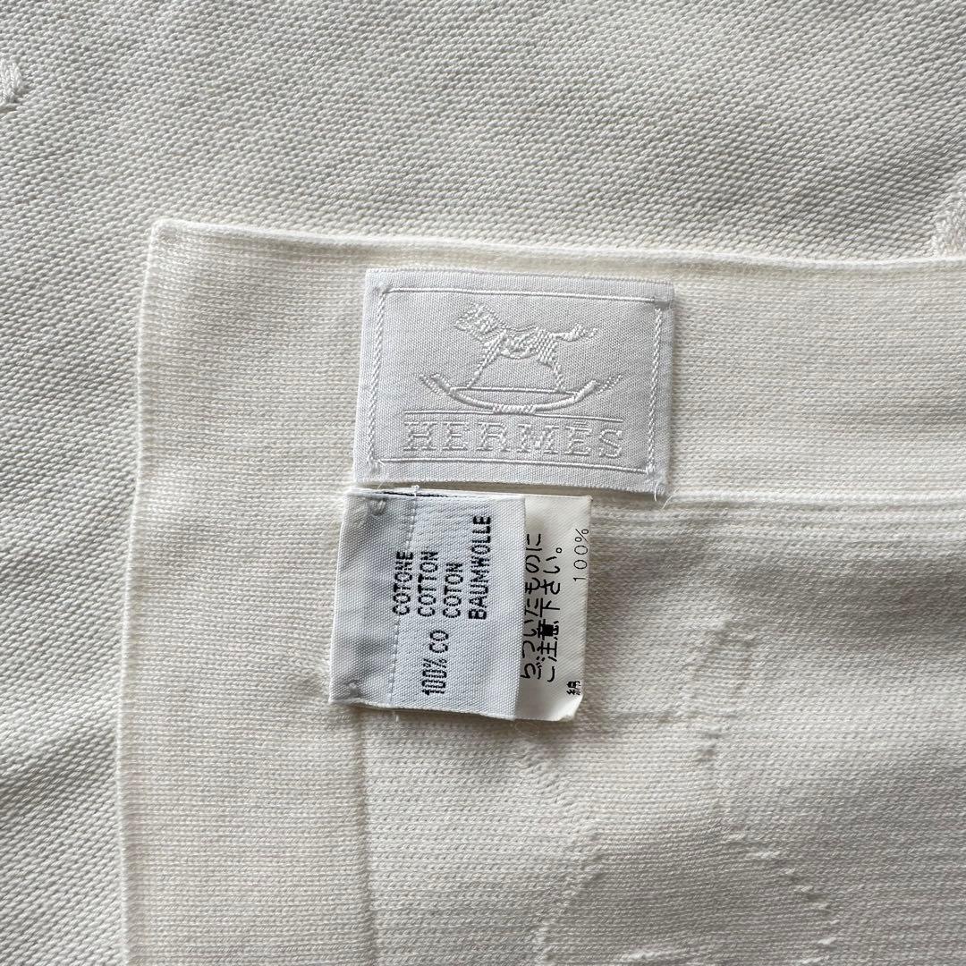 エルメス HERMÈS コットンブランケット ホワイト 馬柄 新品未使用