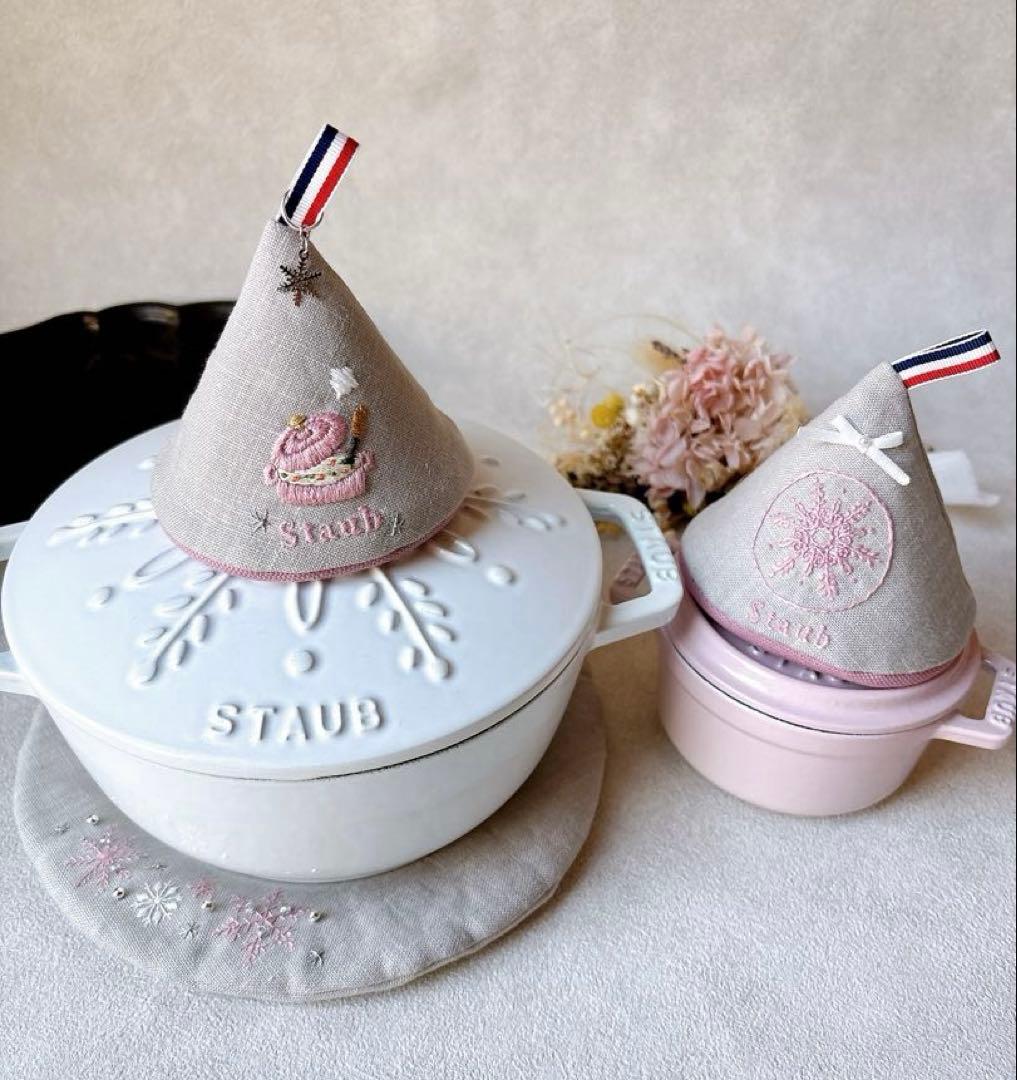 【Y⁎】スノーフレーク　ストウブ　鍋つかみ　鍋敷き　雪の結晶【オーダー分】