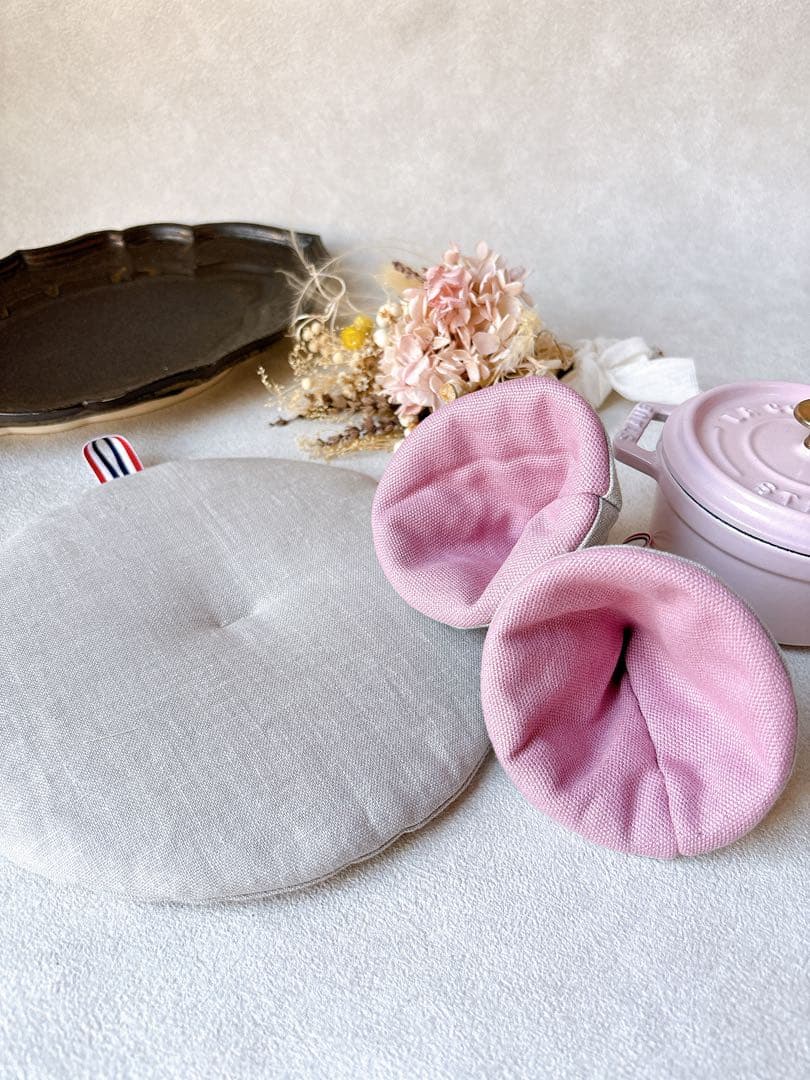 【Y⁎】スノーフレーク　ストウブ　鍋つかみ　鍋敷き　雪の結晶【オーダー分】