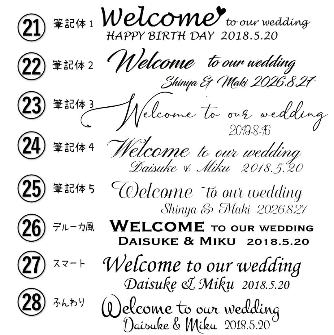 文字 フォント サンプルページ とむぅフォト ウェルカムボード 命名書