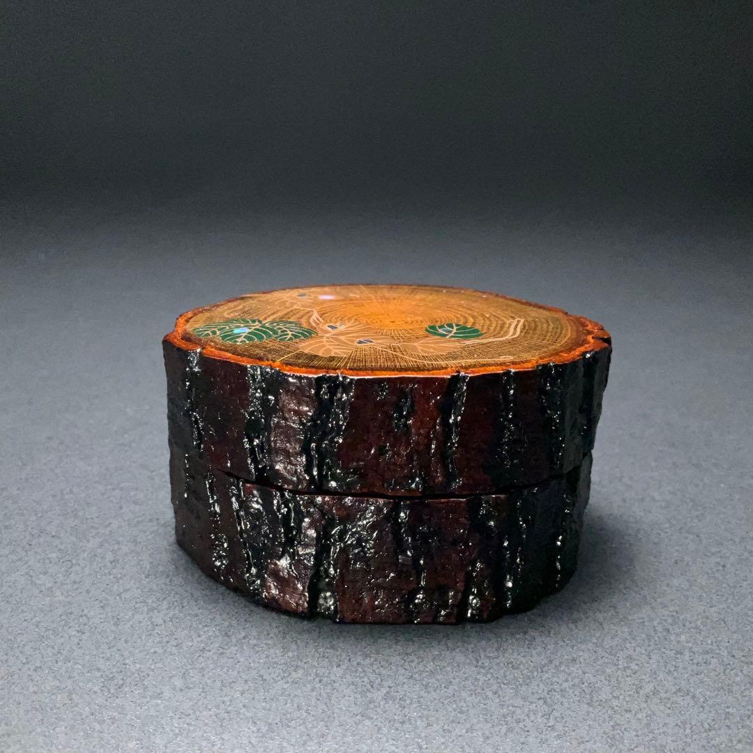 香合 蔦蒔絵 松雲 共箱 拭漆 R1330ダN3