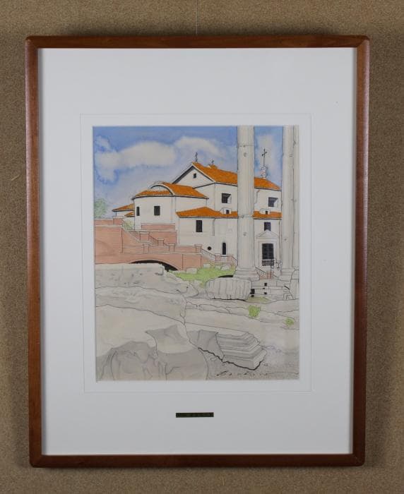 服部和三郎 フォロロマーノ 水彩画 4号 自筆サイン 肉筆 - メルカリ