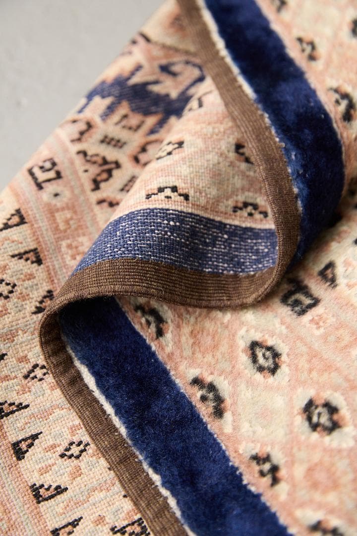 ヴィンテージラグ トライバルラグ パキスタン絨毯（129cm×75cm）青 紺