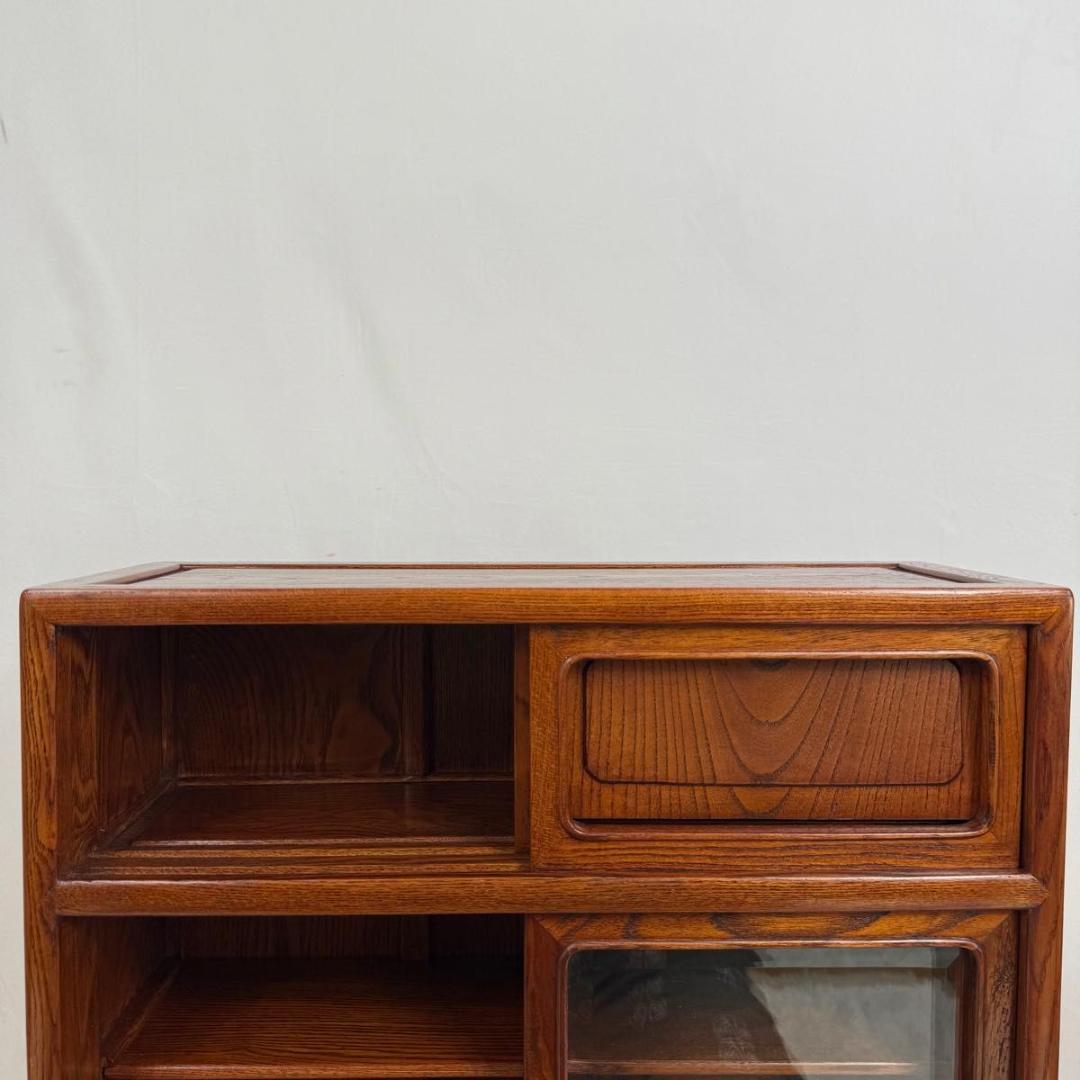 【高級】茶箪笥 欅 昭和レトロ 茶棚 和家具 収納家具 飾り棚　822-6