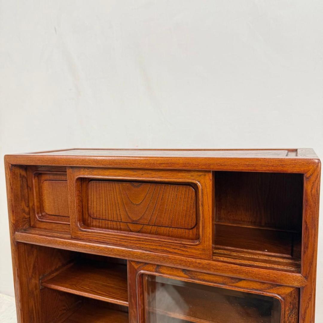 【高級】茶箪笥 欅 昭和レトロ 茶棚 和家具 収納家具 飾り棚　822-6