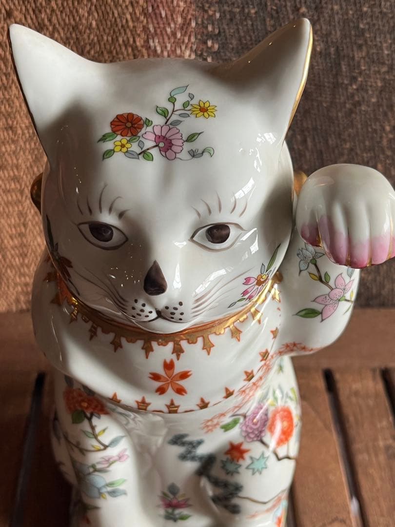 復刻版 マイセン写し招き猫 瀬戸焼