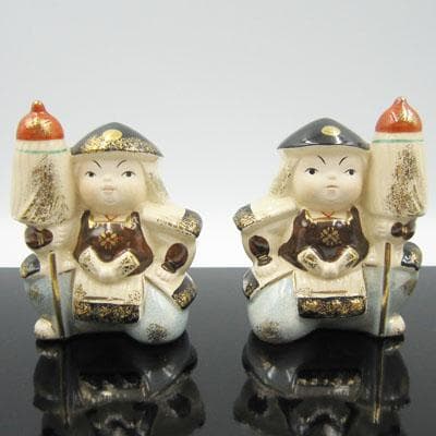 五月人形　彩雅初陣大将　薬師窯　兜　初節句　端午の節句　陶器　男の子　化粧箱入