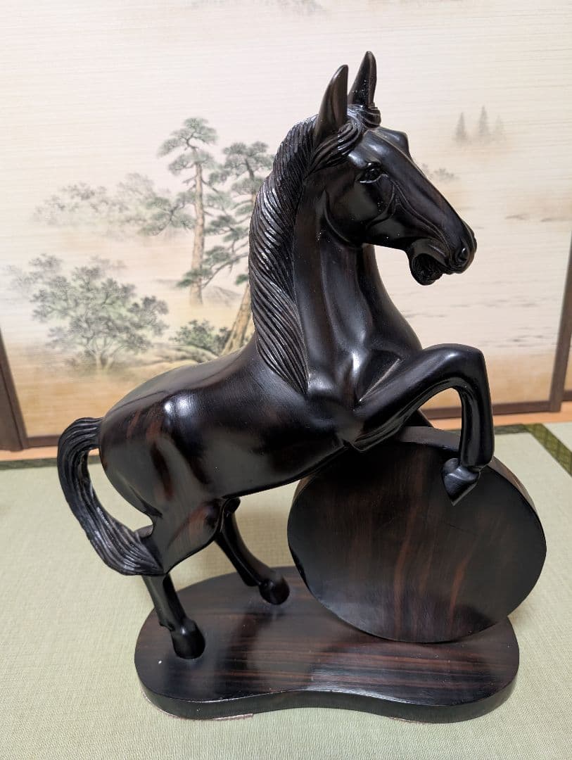 木製動物置物セット（馬・牛・クマ）