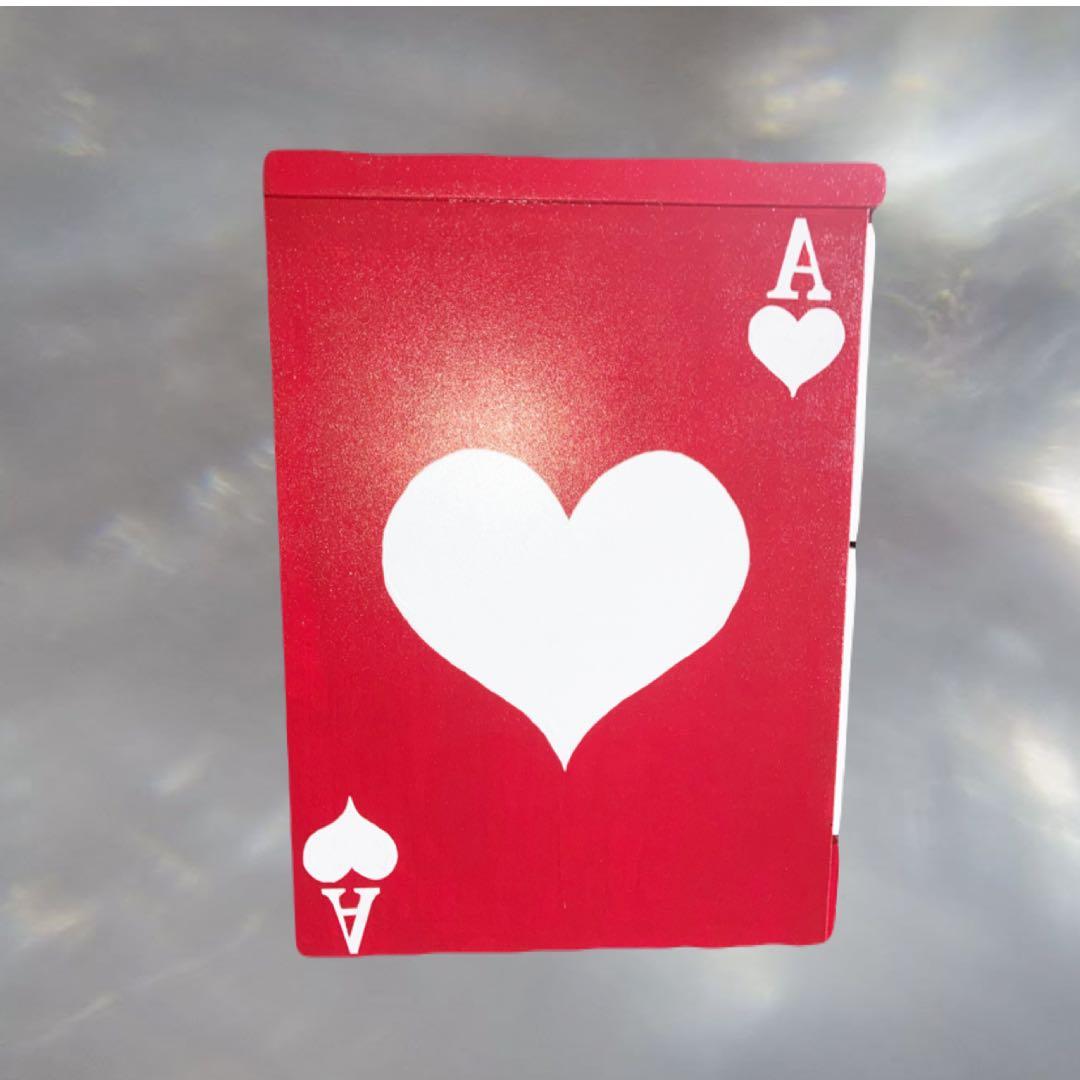 アリス風 アーガイル＆トランプ柄チェスト「赤」【送料無料】