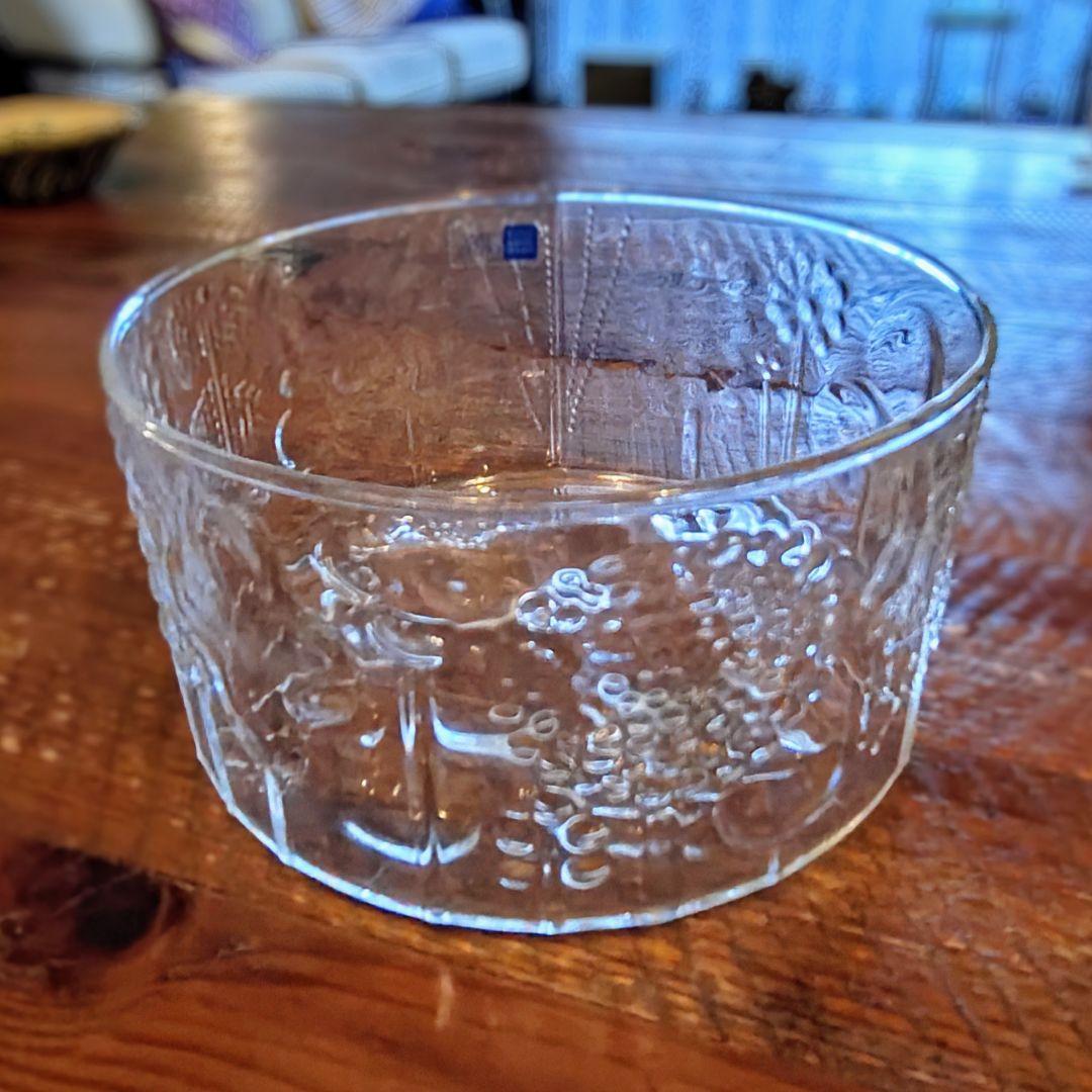 ヴィンテージ ヌータヤルヴィ フローラ ボウル 15cm クリア ガラス食器