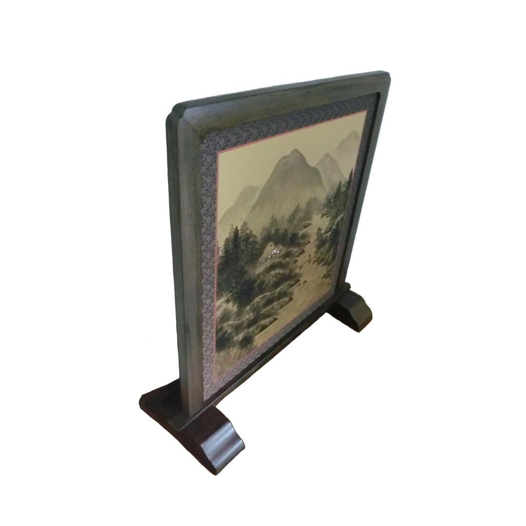 衝立 アンティーク 訳あり 和風 金砂子山水画 19番【たのメル便 対応商品】