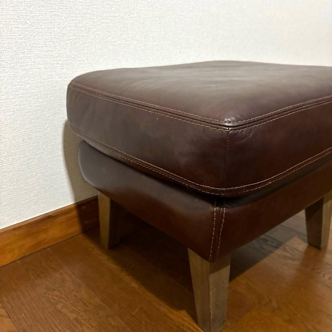 【良品】unico FRAYE オットマン ブラウン