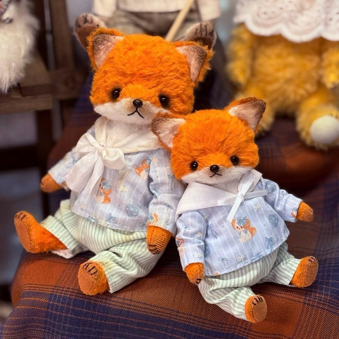 愛おしいキツネさん アーティストベア 海外作家様 ハンドメイド ぬいぐるみ 狐