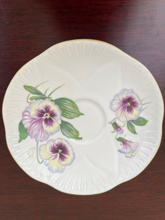 シェリー　ティーセット　パンジーの絵柄5点セット