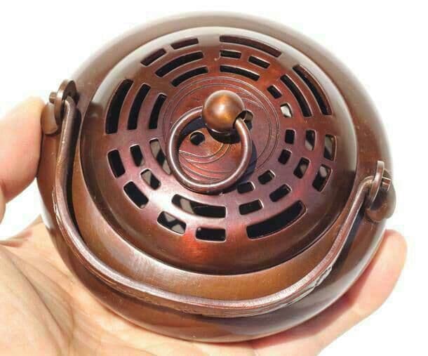 真鍮レトロ 置物 古代暖炉 手のひら炉