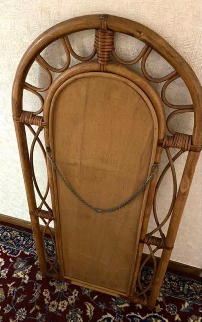 アンティーク籐ミラー