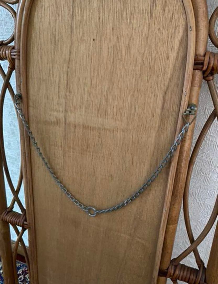 アンティーク籐ミラー