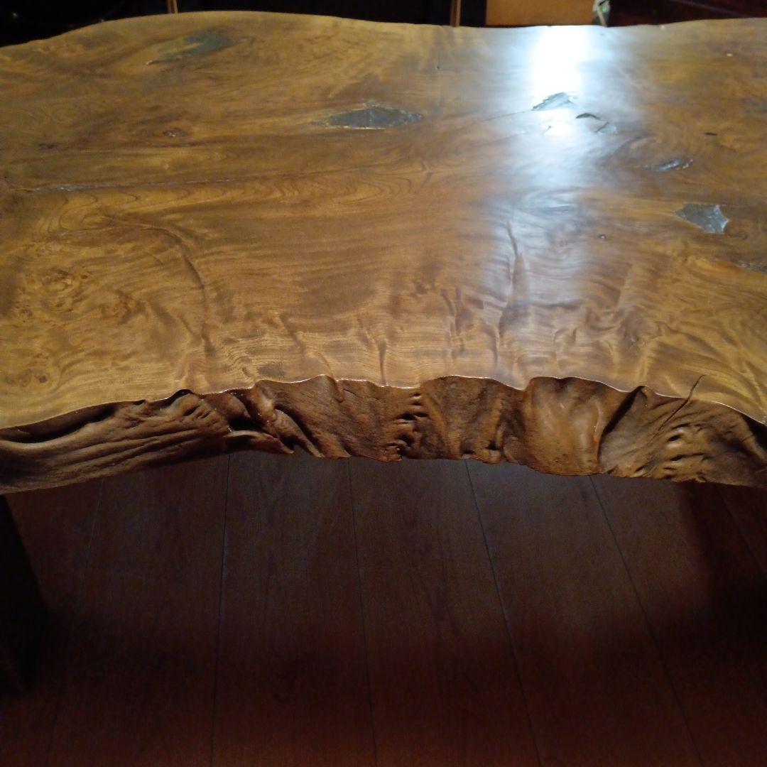 無垢材 センターテーブル 自然木の形状一枚板　デスク　テーブル　天然木版