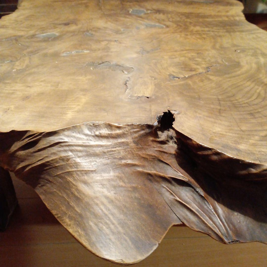 無垢材 センターテーブル 自然木の形状一枚板　デスク　テーブル　天然木版